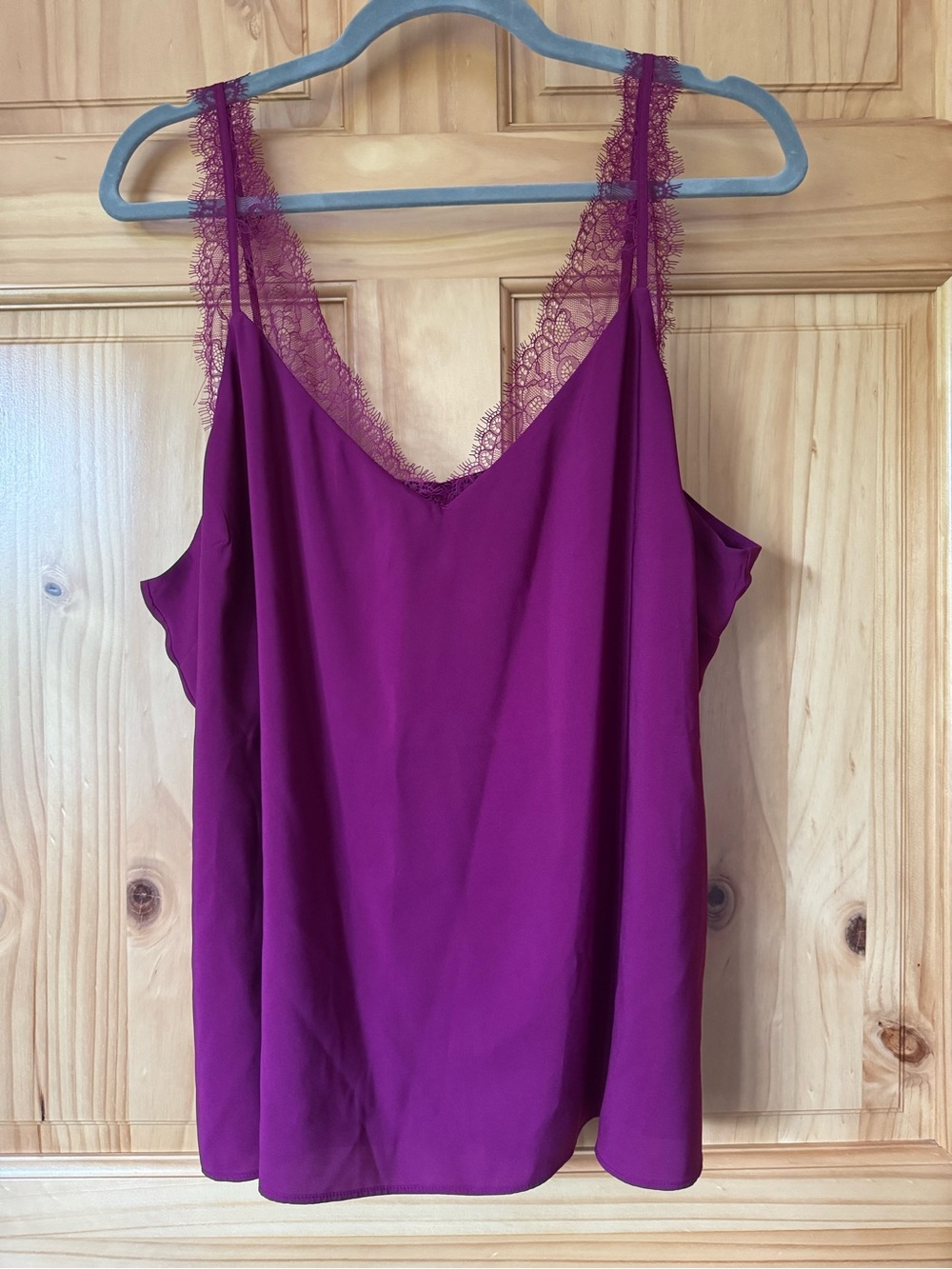 Express Eyelash Lace-Trim Plum Camisole size XL
